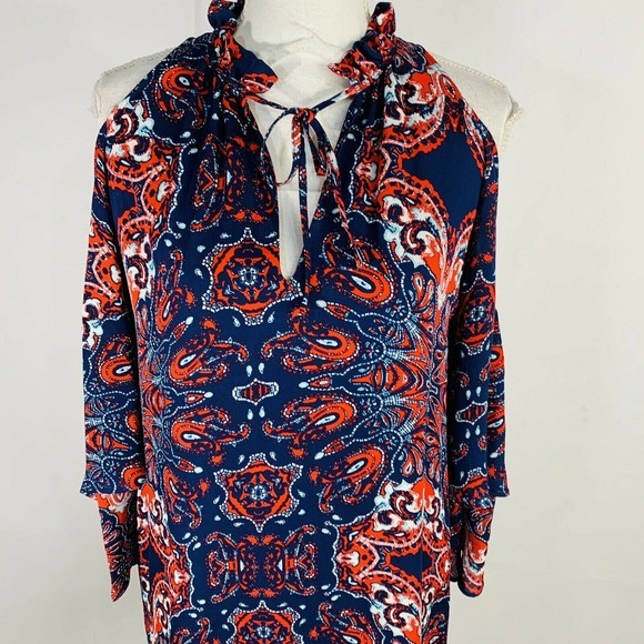 Parker Cold Shoulder Abstract Shift Dress Small - Picture 2 of 7